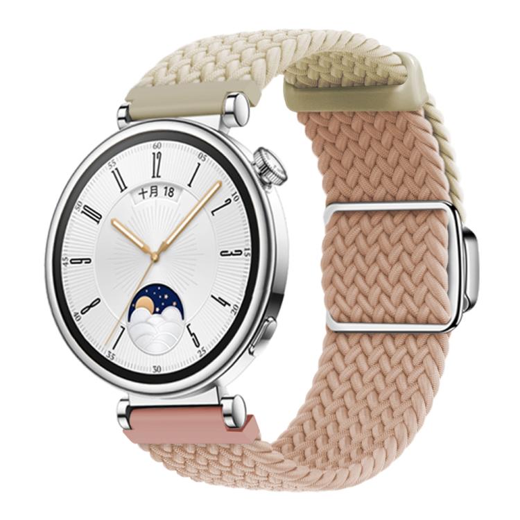 Woven Splicing Color Magnetic Silver Buckle Watch Band, 18mm