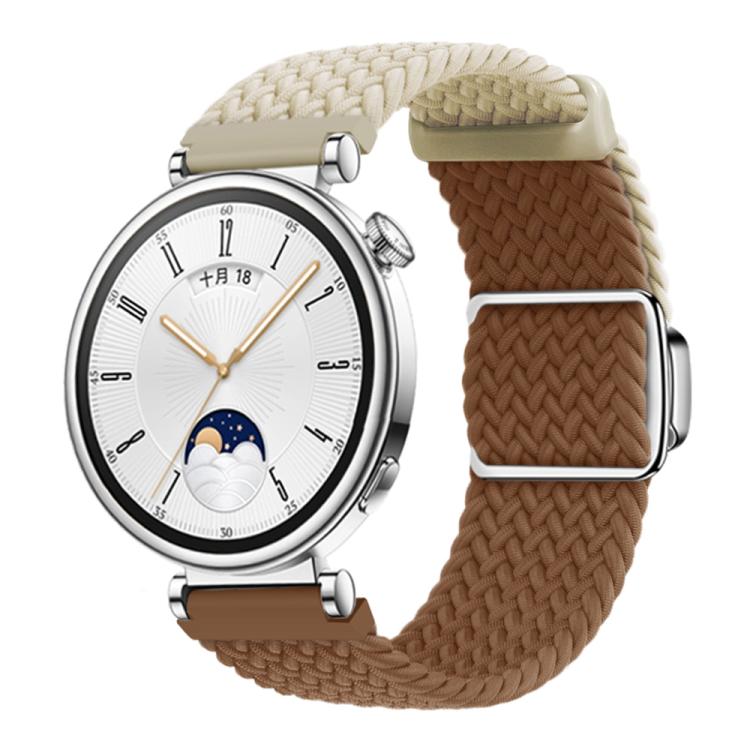 Woven Splicing Color Magnetic Silver Buckle Watch Band, 18mm