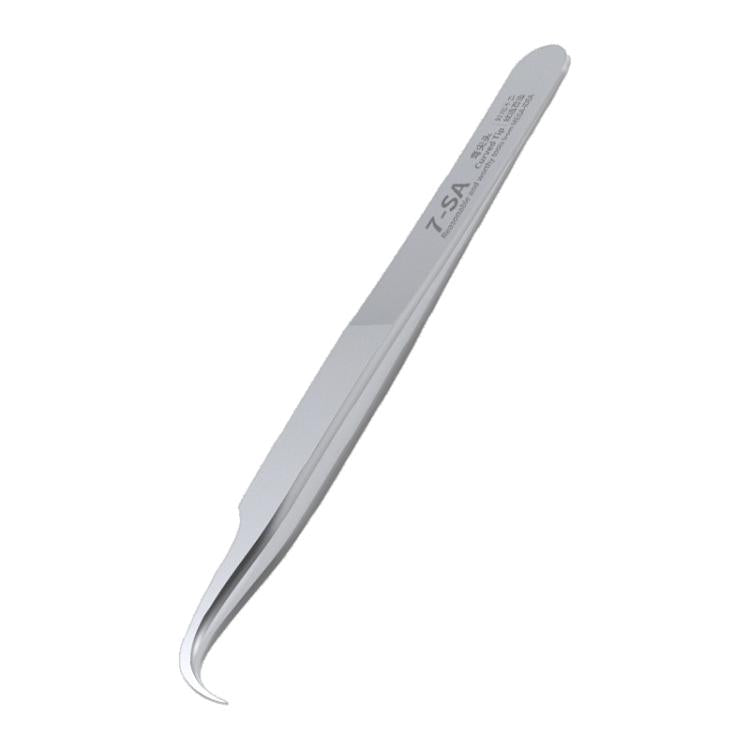 MEGA-IEDA High Hard Non-magnetic Stainless Steel Repair Tweezers, Long Tip, Short Tip, Curved Tip