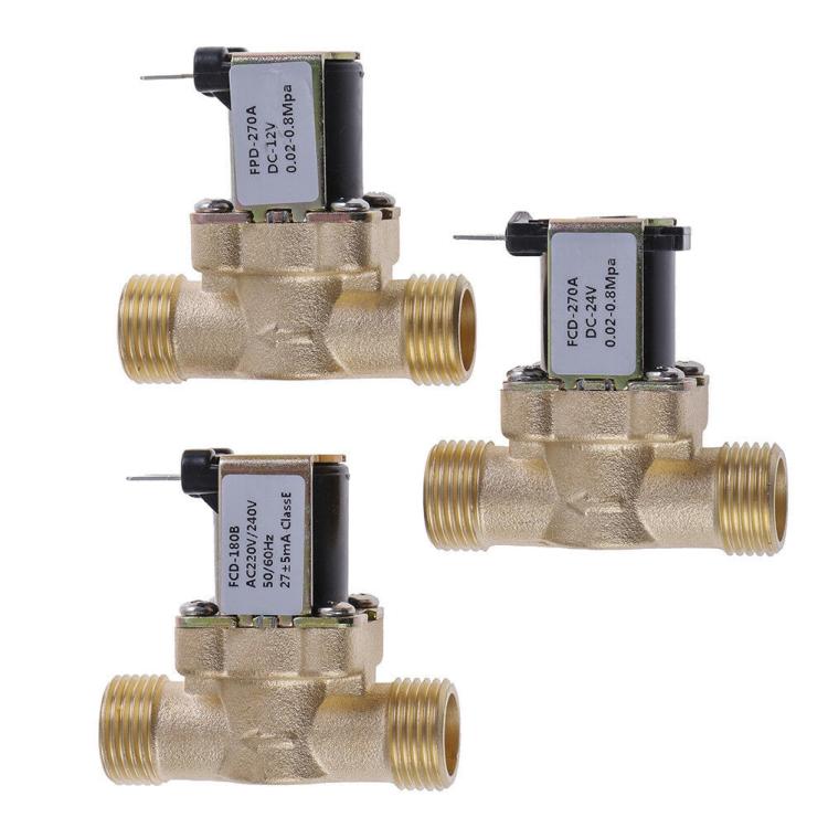 Copper 1/2 inch Solenoid Valve, Pressurized Water Inlet Valve, Solar Water Heater Valve, AC 220V, DC 12V, DC 24V
