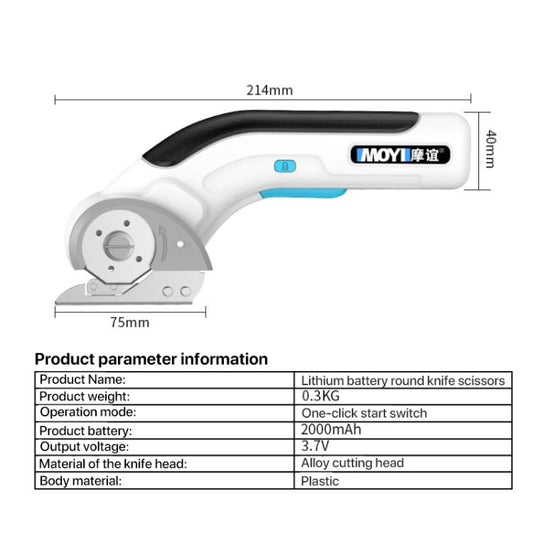 Ciseaux électriques rechargeables portables Type-C MOYI, lame unique