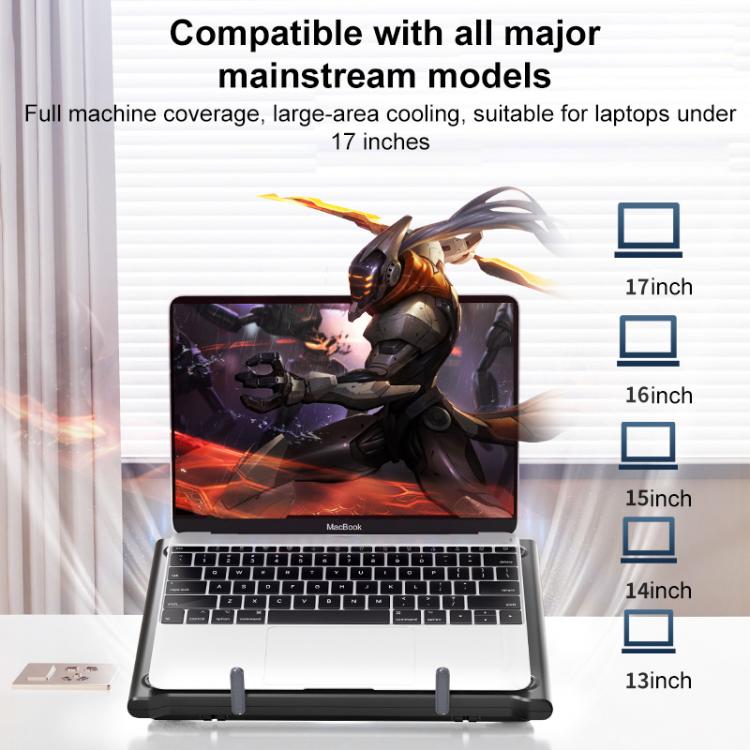 NUOXI C400 6-Speed Adjustable Dual-Core Large Fan Laptop Cooler, NUOXI C400