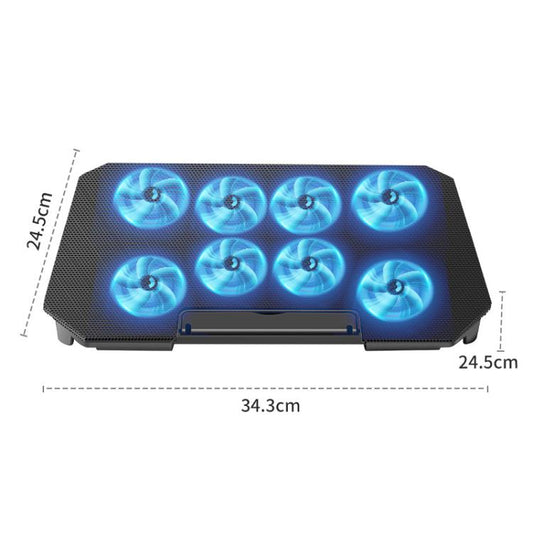 NUOXI 4-Speed Adjustable 8-Core Large Fan Laptop Cooler, NUOXI 4-Speed