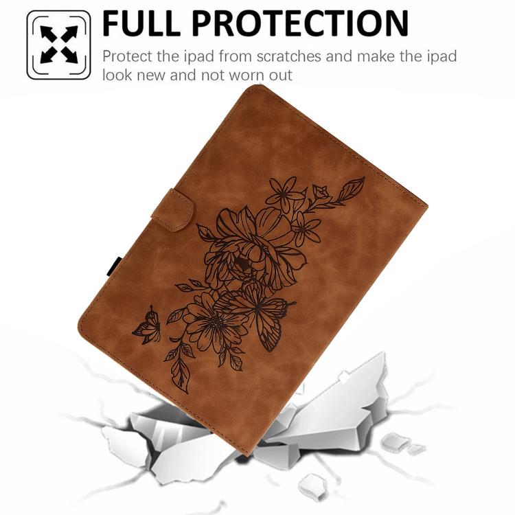 Peony Butterfly Embossed Leather Smart Tablet Case, For Xiaomi Redmi Pad 2
