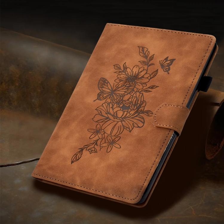 Peony Butterfly Embossed Leather Smart Tablet Case, For Xiaomi Redmi Pad 2
