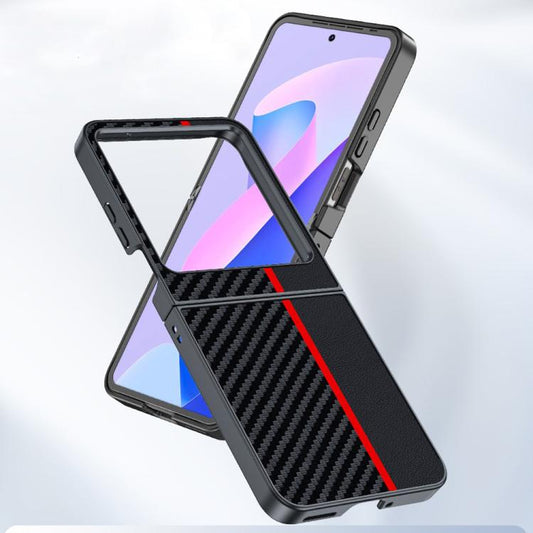 Ultradünne Handyhülle mit Kohlefaserstruktur-Druck, Für Infinix Zero Flip Indien