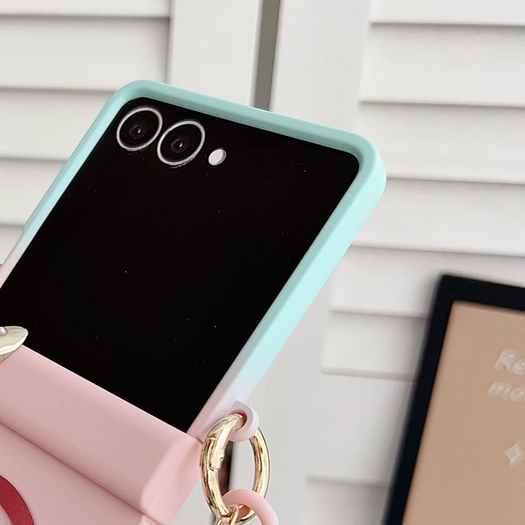 Integrated Hinge Side Buckle MagSafe Skin Feel PC Phone Case with Strap, For Galaxy Z Flip8 5G, For Samsung Galaxy Z Flip7 5G