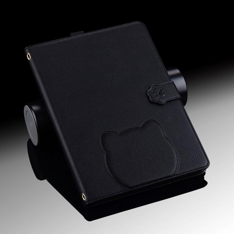 Cat Skin-feel Litchi Leather Smart Tablet Case
