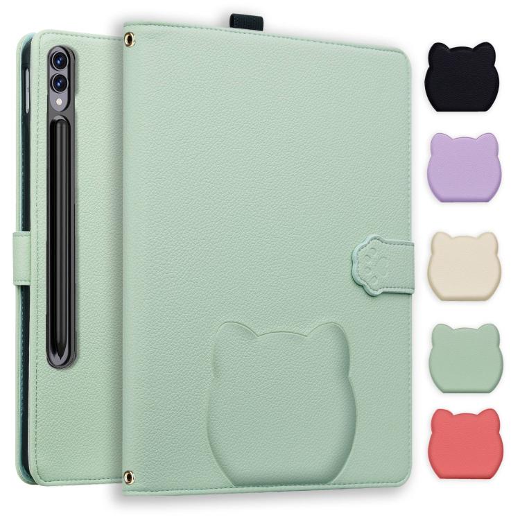 Cat Skin-feel Litchi Leather Smart Tablet Case