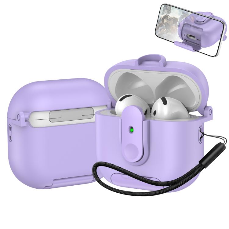 One-piece Holder Wireless Earphones Case with Lanyard, For AirPods 4, For AirPods Pro 2, For AirPods 3, For AirPods Pro, For AirPods 1 / 2