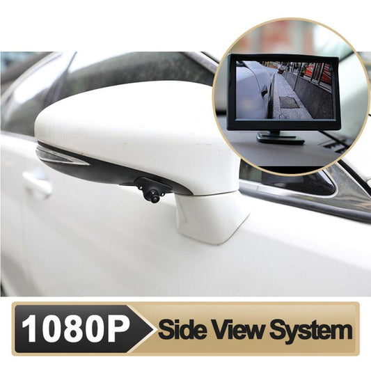1080P 5 inch HD Display Screen Side Front Blind Spot Camera Image Assistance System Kit, Side Front Blind Spot Camera