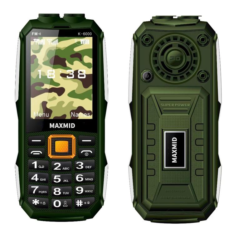 K6000 Keypad Phone, 2.8 inch, LED Flashlight, Big Keyboard, SOS, Network: 2G, Dual SIM, US Plug, EU Plug