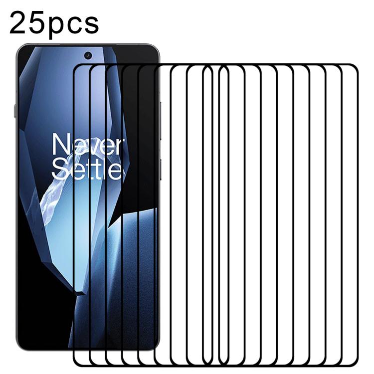 25 PCS/Pack High Aluminum Full Screen Silk Printing Tempered Glass Film, For OnePlus Turbo 6X 5G, For OnePlus Nord CE6 Lite, For OnePlus Nord 5, For OnePlus Nord CE5, For OnePlus Ace 5