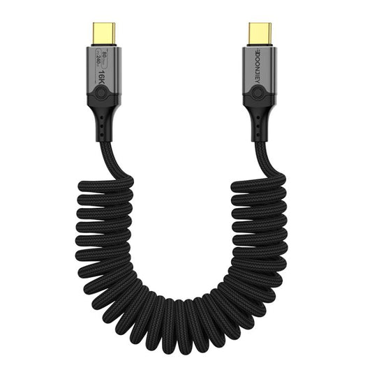 DOONJIEY DJUSB510GR 80Gbps Type-C 16K HD Projection Spring Conversion Cable, DJUSB510GR
