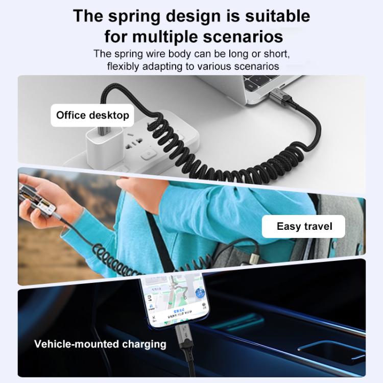 DOONJIEY DJUSB510GR 80Gbps Type-C 16K HD Projection Spring Conversion Cable, DJUSB510GR