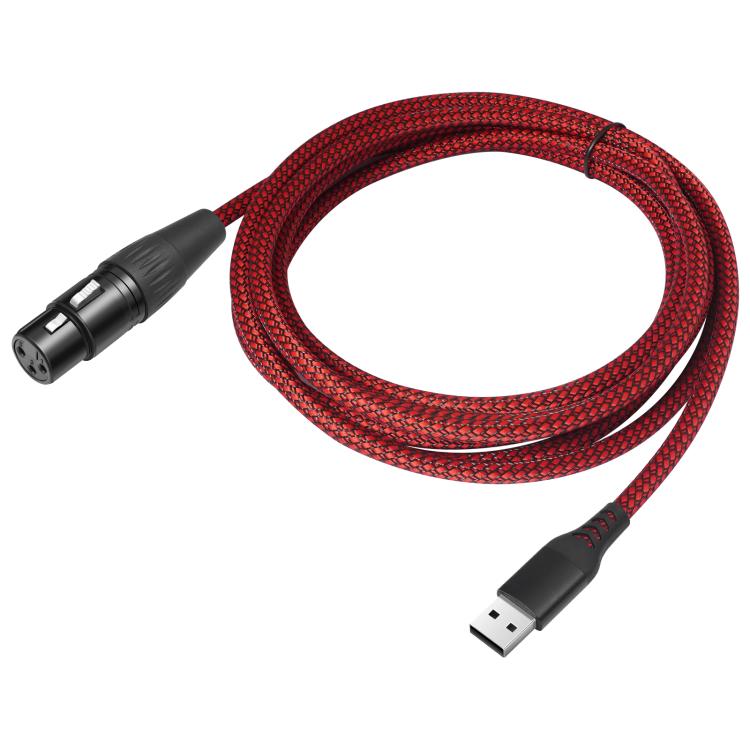 USB-A to XLR Female Audio Recording Cable for Dynamic Microphone, 1m, 2m, 3m
