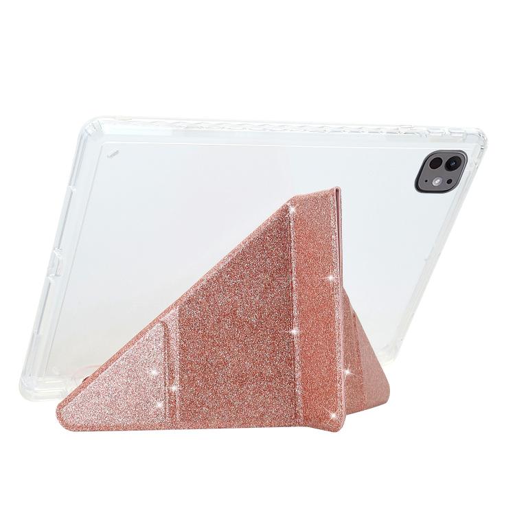 Y-Fold Clear Acrylic Glitter Smart Leather Tablet Case, For Xiaomi Pad 7 / 7 Pro