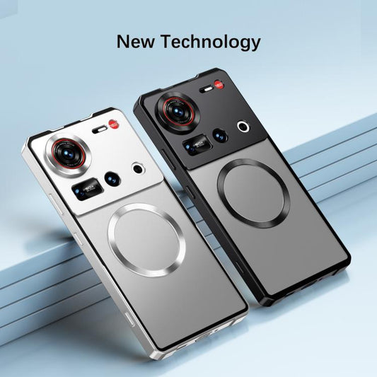 Irregular Alloy Frame Fosted Translucent MagSafe Phone Case