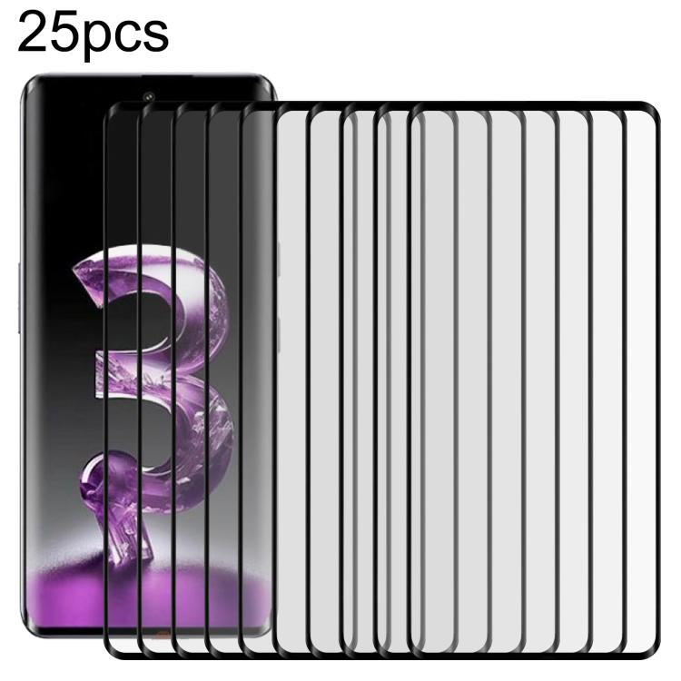 25pcs Full Glue 9H HD 3D Curved Edge Tempered Glass Film, For Lava Blaze X, For Lava Agni 3, For Lava Blaze Curve, For Lava Agni 2