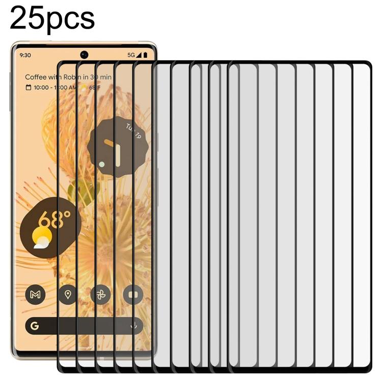 25pcs Full Glue 9H HD 3D Curved Edge Tempered Glass Film, For Google Pixel 8 Pro, For Google Pixel 7 Pro 5G, For Google Pixel 6 Pro