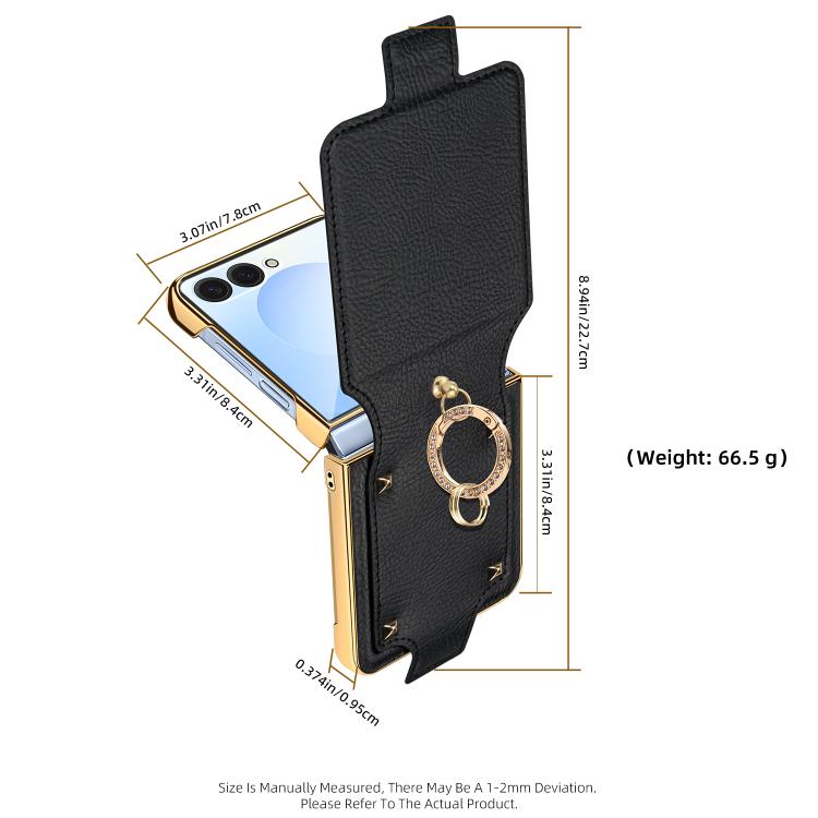 VIETAO Colorful PU Leather Phone Case with Ring, For Samsung Galaxy Z Flip7