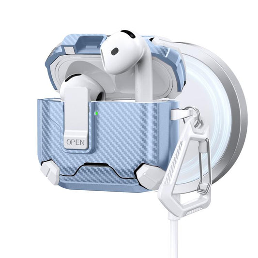 Zweifarbiges MagSafe magnetisches Halterung Kohlefaser-Muster Kopfhörerhülle, für AirPods Pro 3, für AirPods 4, für AirPods Pro 2, für AirPods Pro