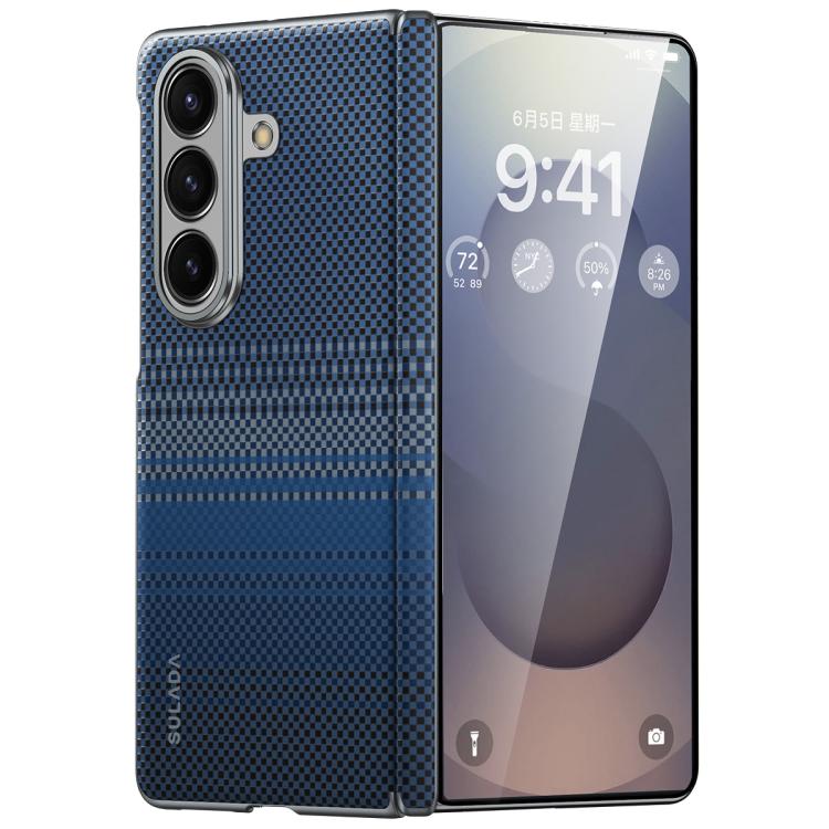 SULADA Kevlar Woven Texture Magnetic Leather Phone Case, For Galaxy Z Fold8 Ultra 5G, For Galaxy Z Fold7 5G