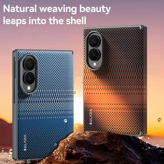 SULADA Kevlar Woven Texture Magnetic Leather Phone Case, For Galaxy Z Fold8 5G, For Galaxy Z Fold8 Ultra 5G, For Galaxy Z Fold7 5G