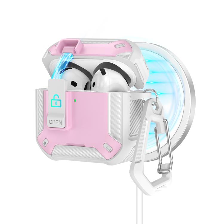 Two Color MagSafe Magnetic Earphone Case with Holder & Security Lock, For AirPods 4, For AirPods Pro 2, For AirPods Pro
