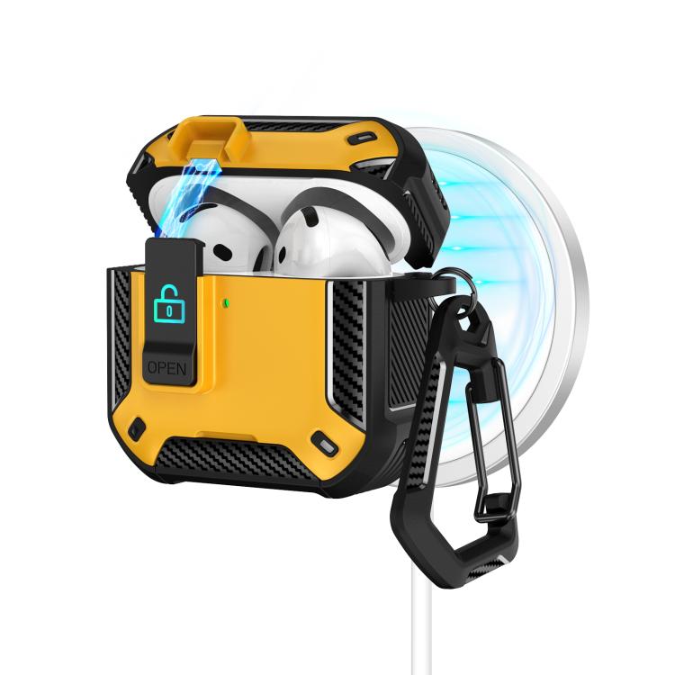 Two Color MagSafe Magnetic Earphone Case with Holder & Security Lock, For AirPods 4, For AirPods Pro 2, For AirPods Pro