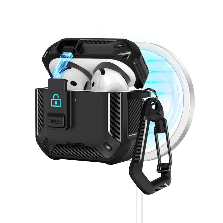 Two Color MagSafe Magnetic Earphone Case with Holder & Security Lock, For AirPods 4, For AirPods Pro 2, For AirPods Pro