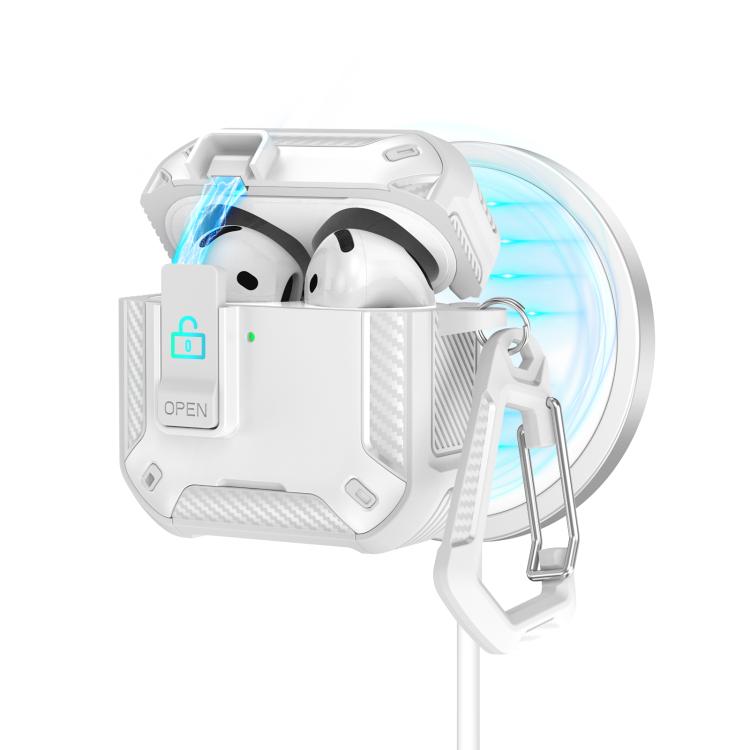 Two Color MagSafe Magnetic Earphone Case with Holder & Security Lock, For AirPods 4, For AirPods Pro 2, For AirPods Pro