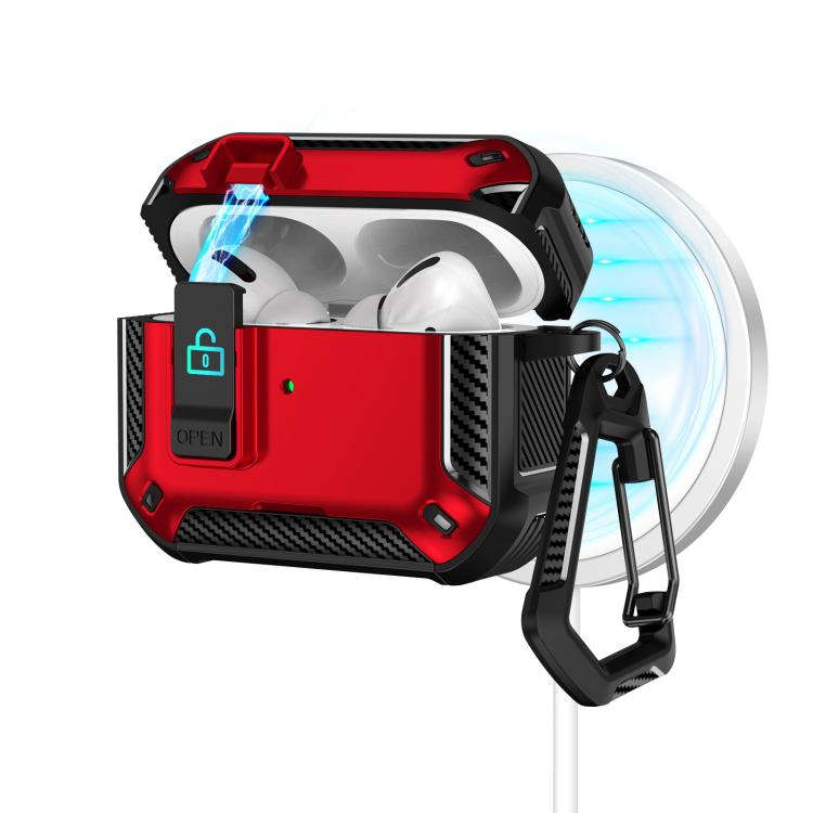 Two Color MagSafe Magnetic Earphone Case with Holder & Security Lock, For AirPods 4, For AirPods Pro 2, For AirPods Pro