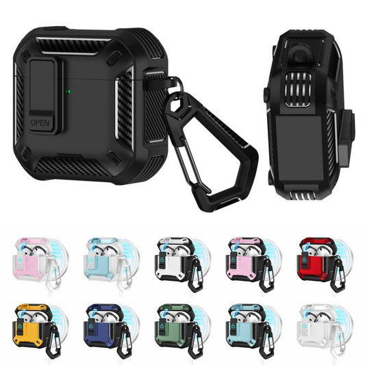 Two Color MagSafe Magnetic Earphone Case with Holder & Security Lock, For AirPods 4, For AirPods Pro 2, For AirPods Pro