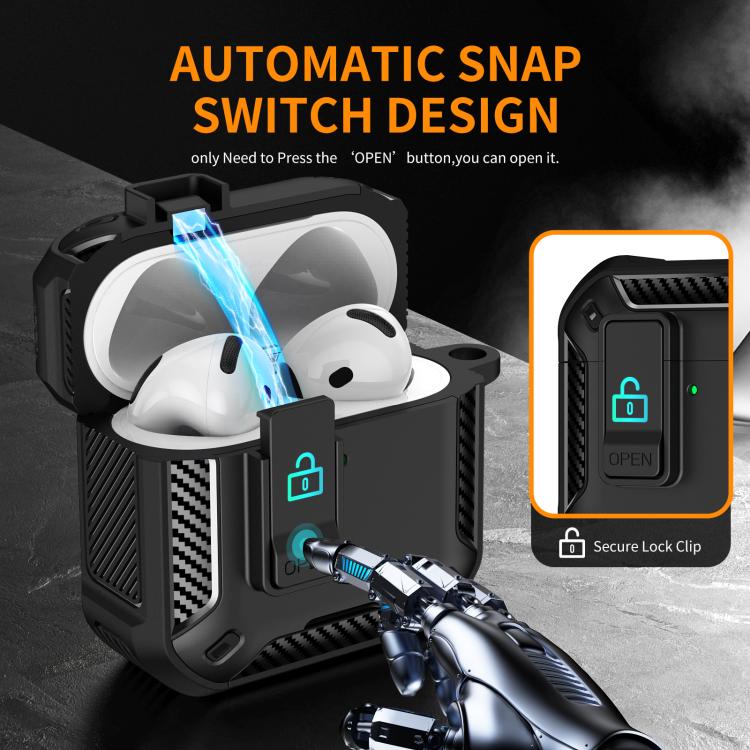 Two Color MagSafe Magnetic Earphone Case with Holder & Security Lock, For AirPods 4, For AirPods Pro 2, For AirPods Pro