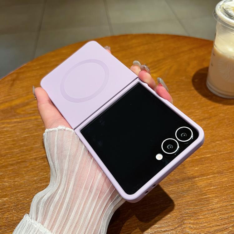 Solid Color Liquid Silicone MagSafe Magnetic Phone Case, For Samsung Galaxy Z Flip7 5G, For Samsung Galaxy Z Flip6 5G, For Samsung Galaxy Z Flip5 5G