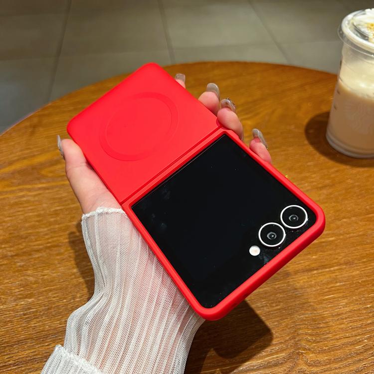 Solid Color Liquid Silicone MagSafe Magnetic Phone Case, For Samsung Galaxy Z Flip7 5G, For Samsung Galaxy Z Flip6 5G, For Samsung Galaxy Z Flip5 5G