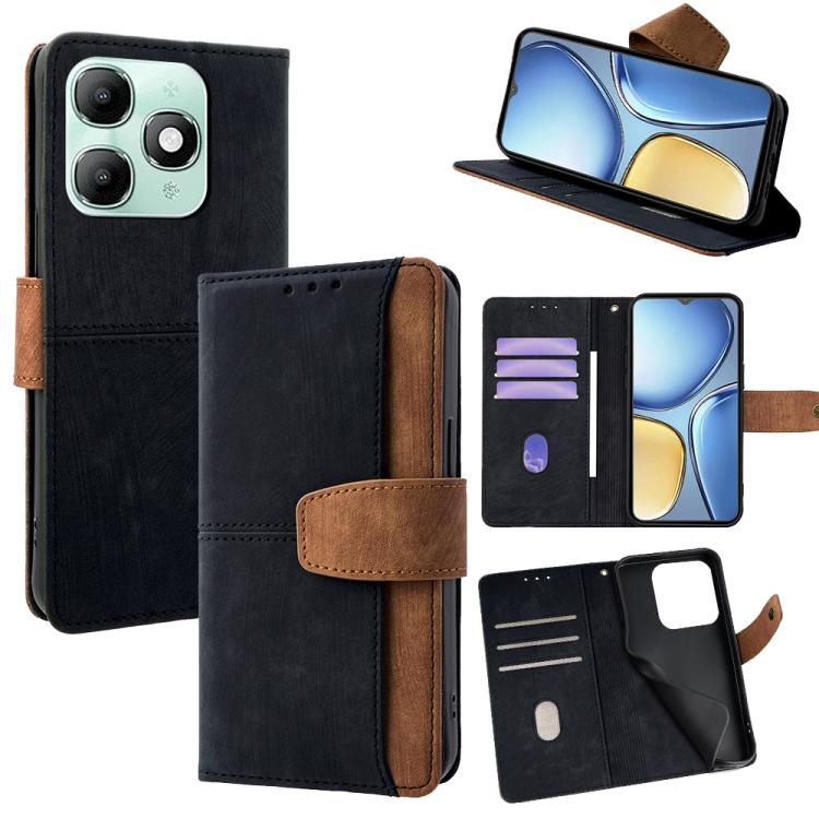 Color Stitching Skin Feel Leather RFID Blocking Phone Case