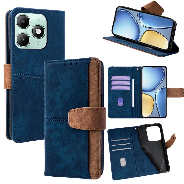Color Stitching Skin Feel Leather RFID Blocking Phone Case