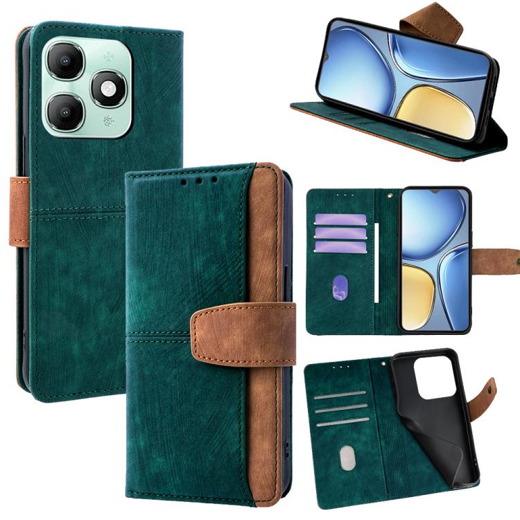 Color Stitching Skin Feel Leather RFID Blocking Phone Case