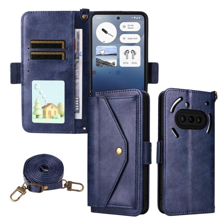 Multi-card Slots Crossbody Cowhide Leather Phone Case