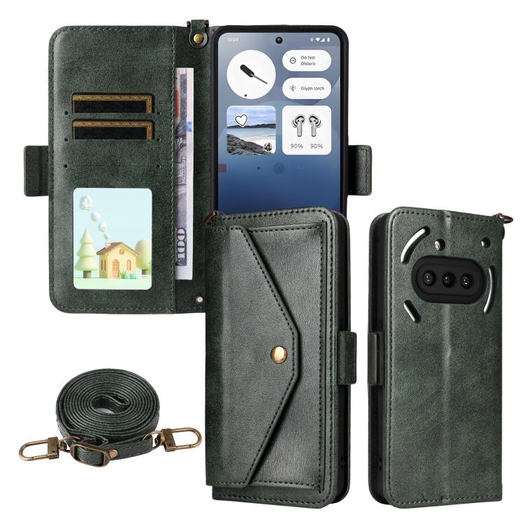 Multi-card Slots Crossbody Cowhide Leather Phone Case