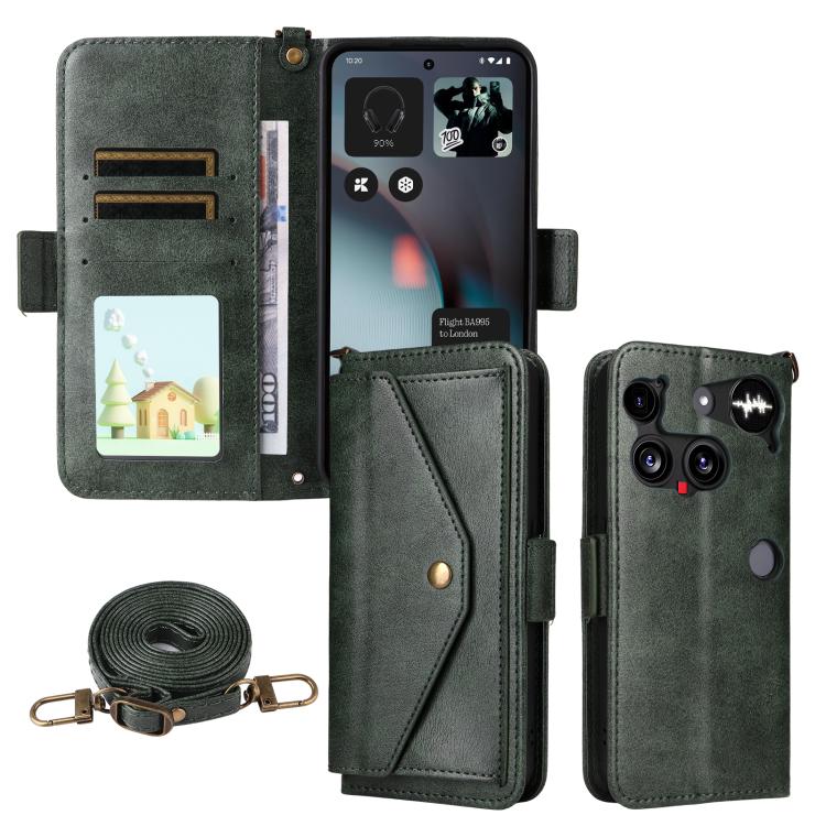 Multi-card Slots Crossbody Cowhide Leather Phone Case