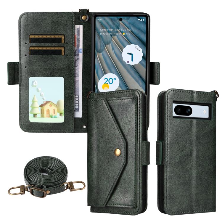 Multi-card Slots Crossbody Cowhide Leather Phone Case, For Google Pixel 10a, For Google Pixel 10 Pro XL / 9 Pro XL, For Google Pixel 10 Pro / 10 / 9 Pro / 9, For Google Pixel 9a, For Google Pixel 8a, For Google Pixel 7a