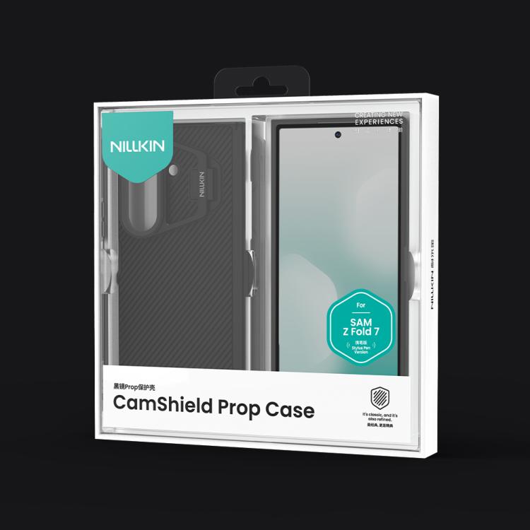 NILLKIN Black Mirror Prop CD Texture Transparent Mirror Cover Phone Case with Stylus, For Samsung Galaxy Z Fold7 5G