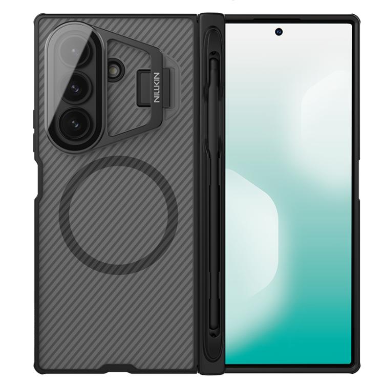 NILLKIN CamShield Prop Transparent Mirror Cover MagSafe Magnetic Translucent PC Phone Case with Stylus, For Galaxy Z Fold8 Ultra 5G, For Samsung Galaxy Z Fold7 5G