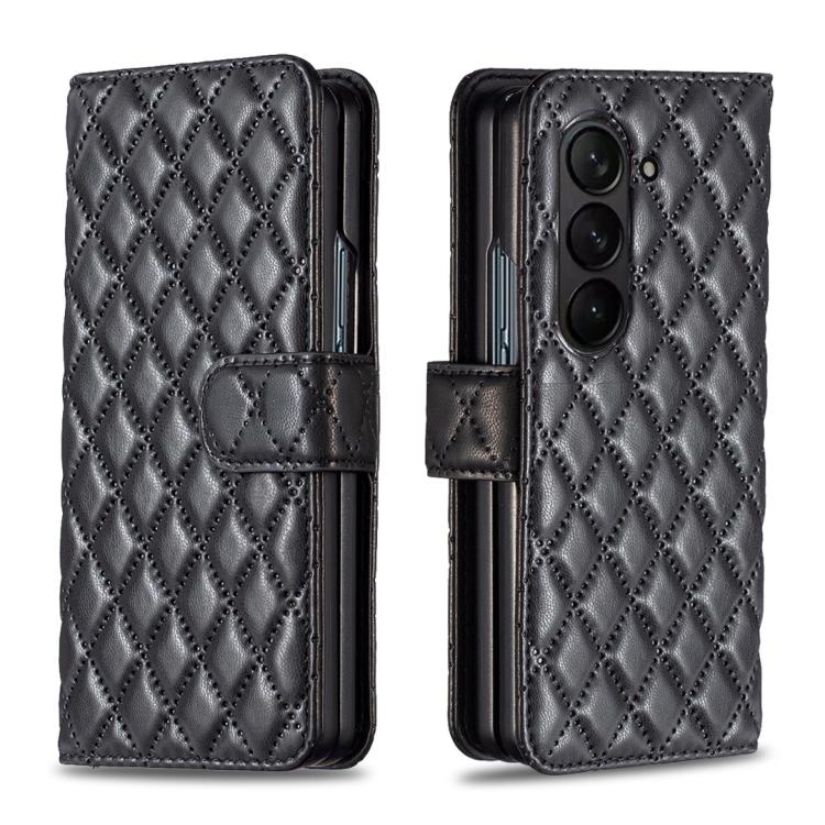 Diamond Lattice Wallet Flip Leather Phone Case, For Galaxy Z Fold8 5G, For Samsung Galaxy Z Fold7, For Samsung Galaxy Z Fold6, For Samsung Galaxy Z Fold5