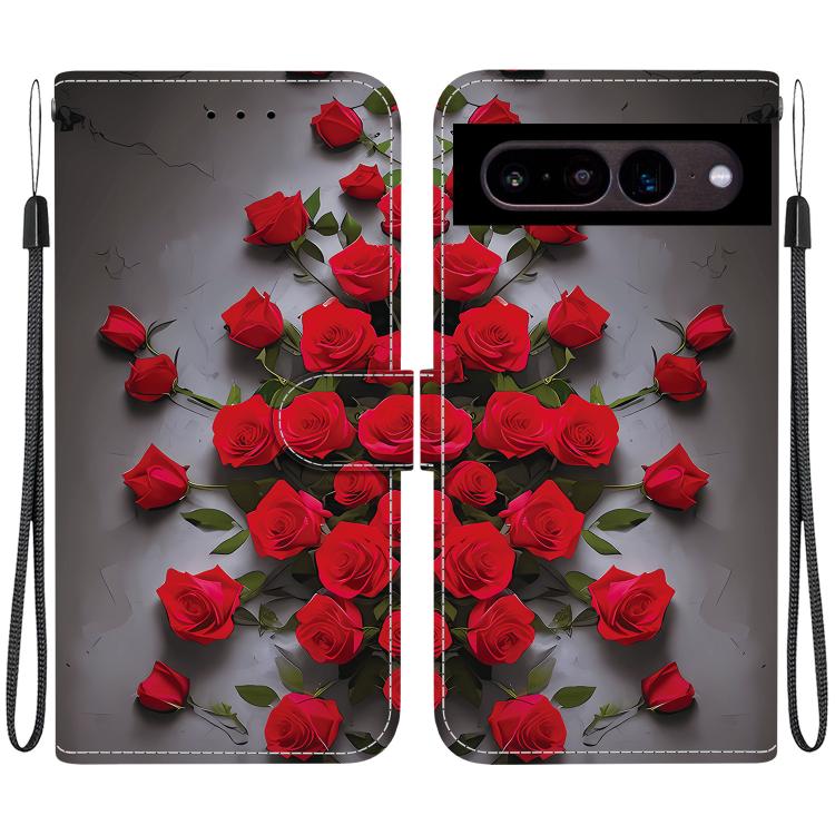 Crystal Texture Colored Drawing Leather Phone Case, For Google Pixel 7