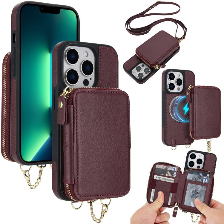 AwQuer 2 in 1 Crossbody Wallet Leather Back Phone Case