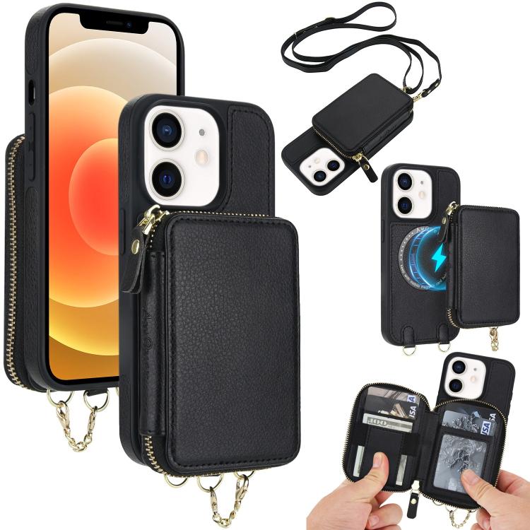 AwQuer 2 in 1 Crossbody Wallet Leather Back Phone Case
